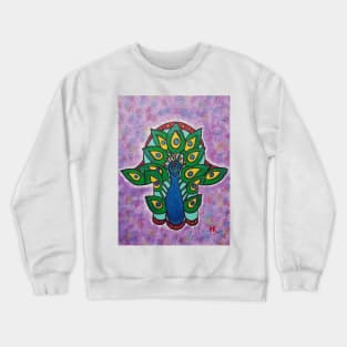 Peacock Hamsa by Harriette Knight Crewneck Sweatshirt